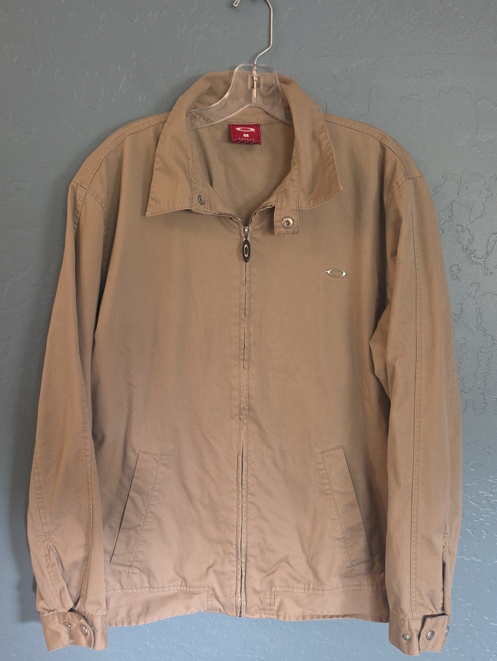 VTG Oakley Men's Harrington Light Brown Zip-Front Shirt Jacket